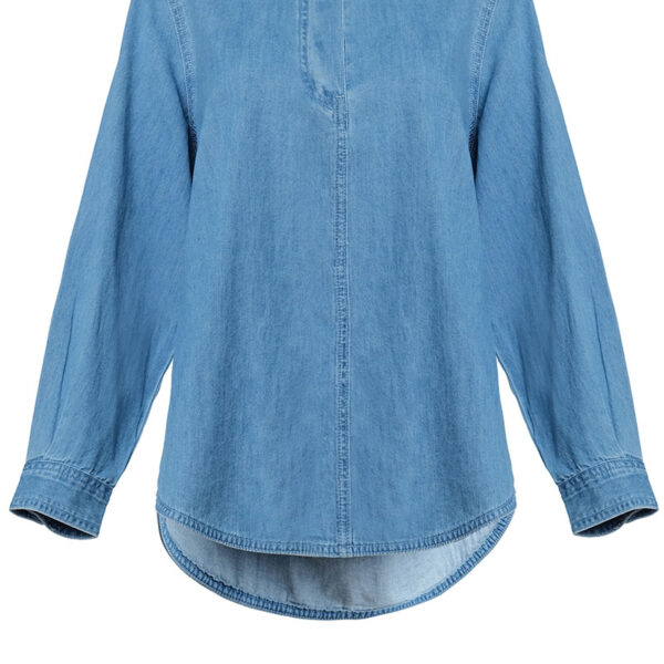 Rawiya Henley Blouse - Light Wash COTTON